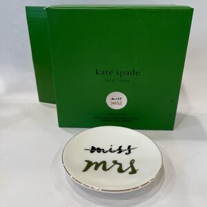 Kate Spade Lenox Bridal Party White Gold Porcelain Ring Plate Miss Mrs Wedding